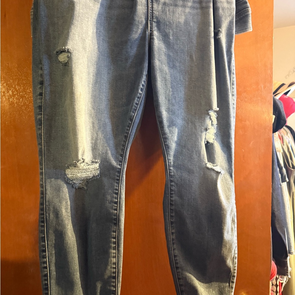 Torrid Blue Distressed Skinny Jeans4 short